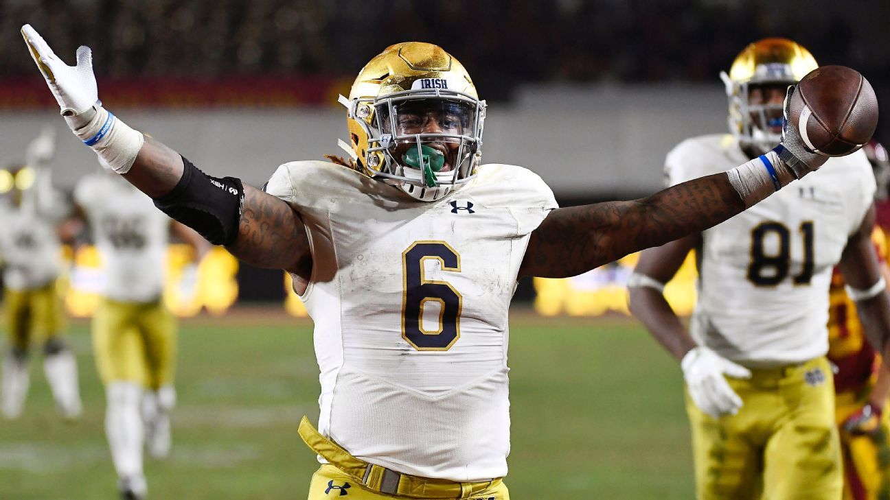 Notre Dame RB Tony Jones, DB Alohi Gilman entering NFL draft