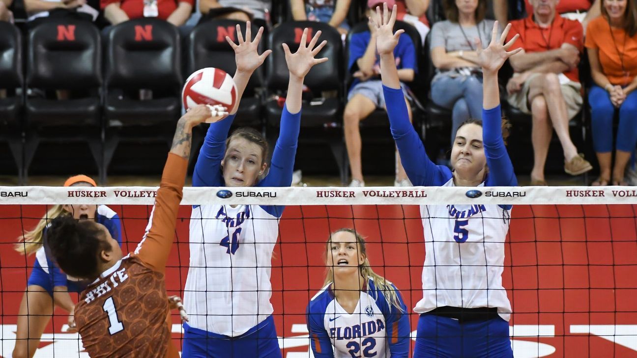 NCAA volleyball tournament How many players over 6foot6 do you see