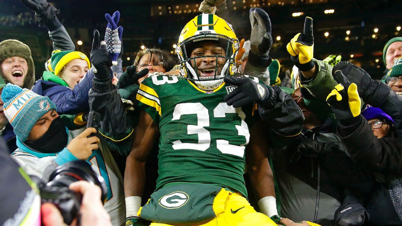 Packers' Aaron Jones still plans to do Lambeau Leap without fans