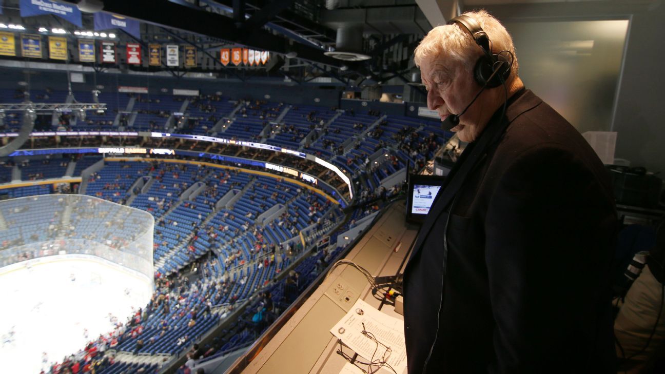 Sabres raise banner honouring longtime Canadian broadcaster Rick Jeanneret