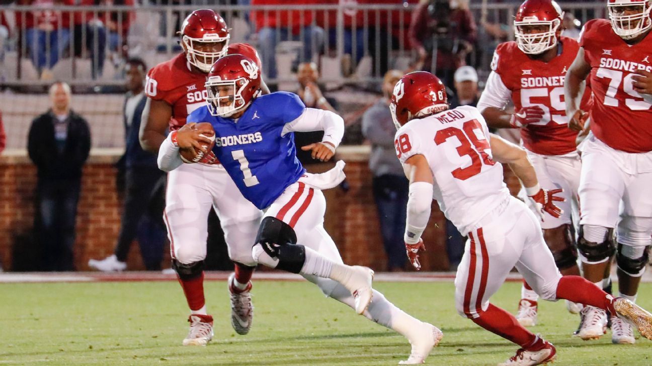 QB Hurts debuts for Oklahoma in spring game ESPN