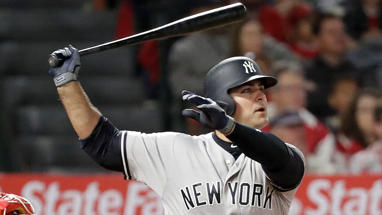 Voit homers twice to lead Yankees over Angels 7-5