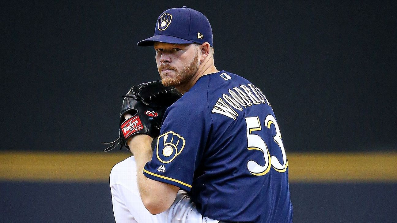 Brewers’ Woodruff bruises elbow in rehab outing