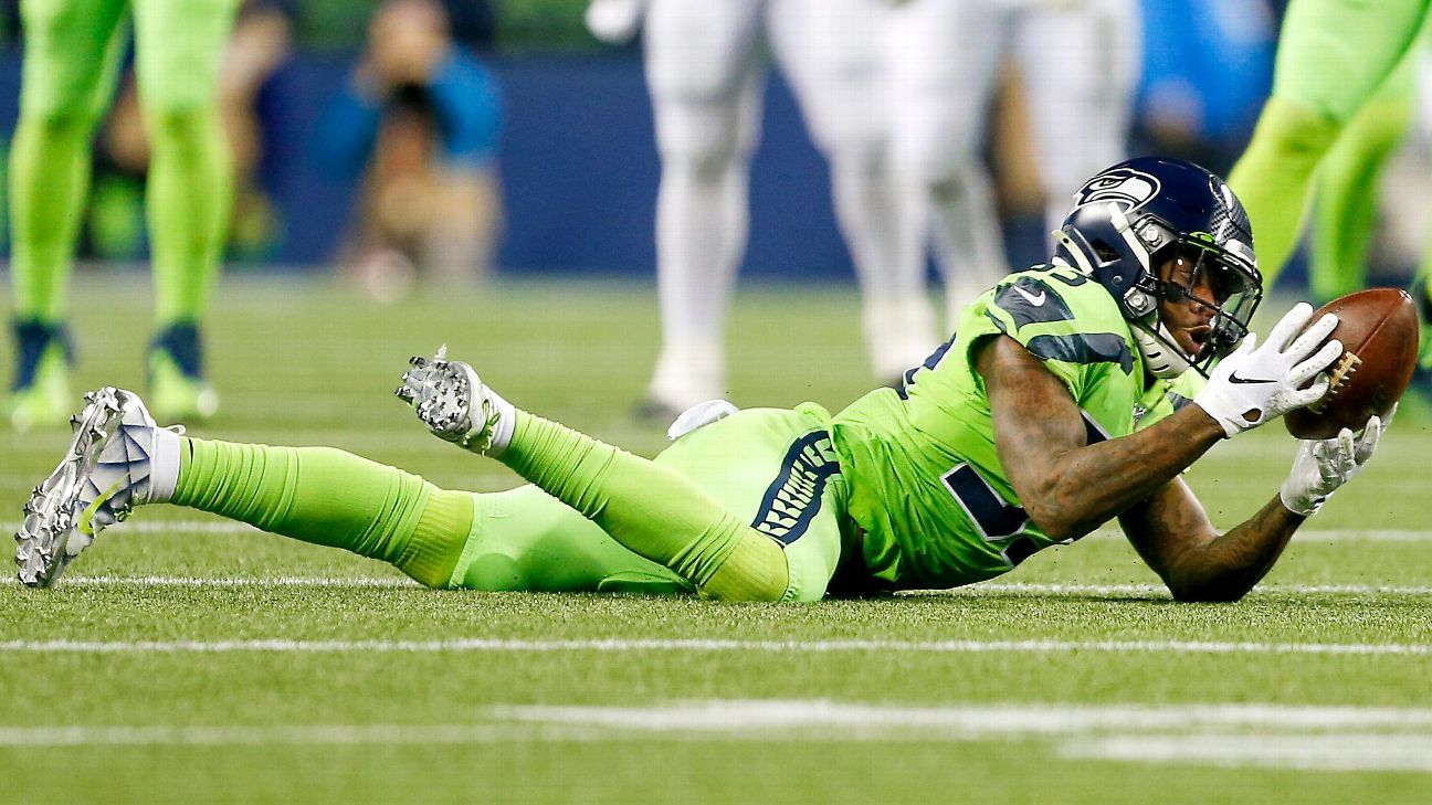 October 3, 2019: Seattle Seahawks safety Tedric Thompson (33) celebrates  his interception after an instant replay overruled the call on the field of  an incomplete pass during a game between the Los