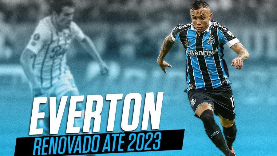 Com 273 jogos pelo Grêmio, Everton está na lista dos atletas com