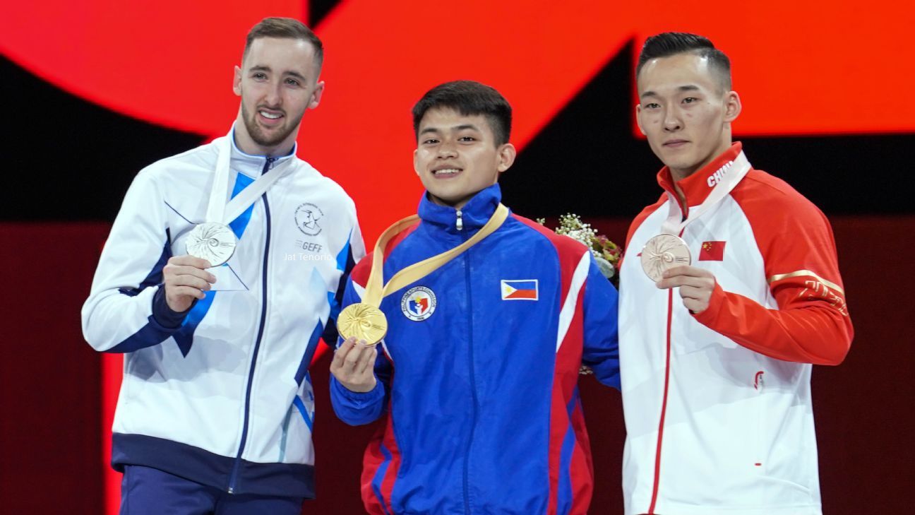 Medal streak busted in world championships as Carlos Yulo falls