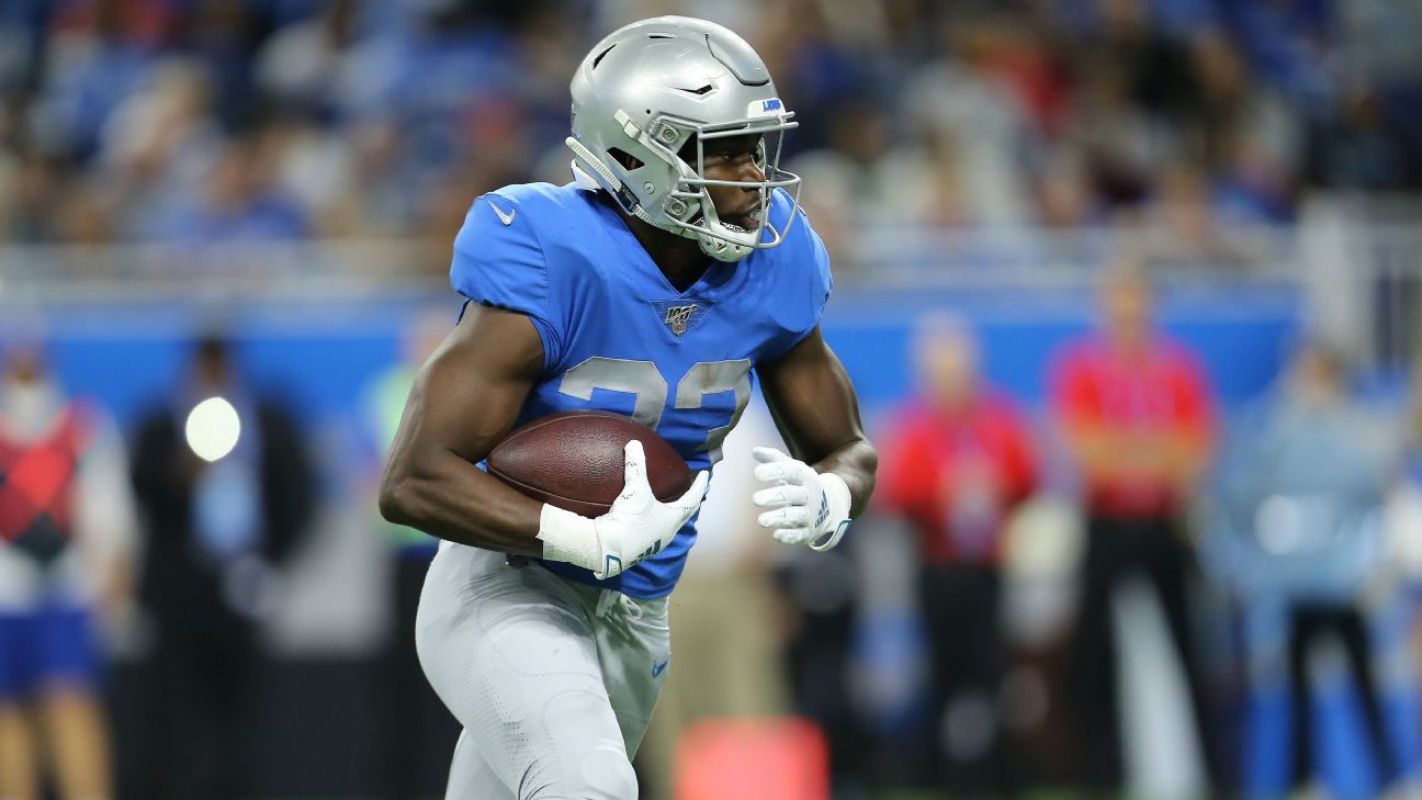 Lions' Kerryon Johnson Placed on IR After Undergoing Surgery on