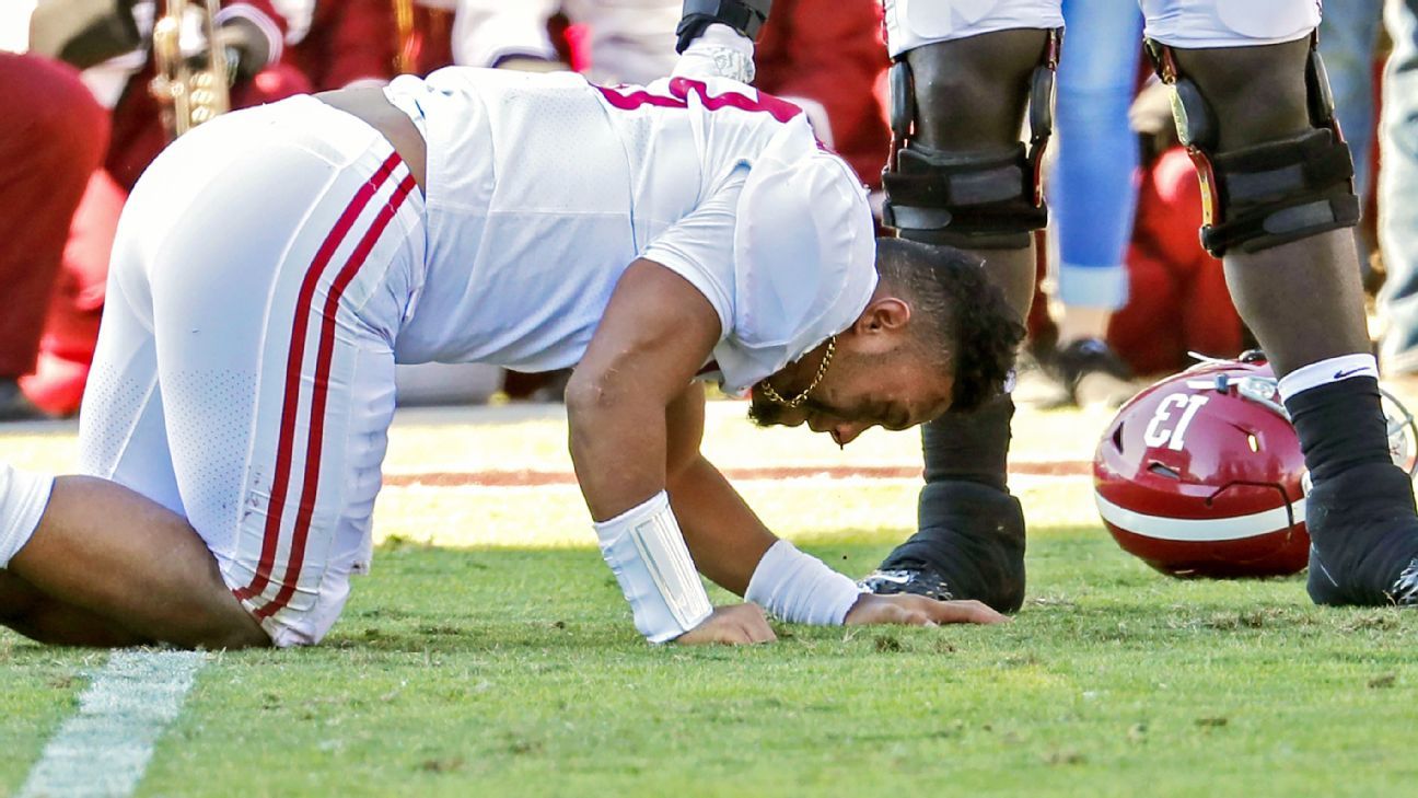 NFL on ESPN on X: Tua was OK after this sack just before halftime 