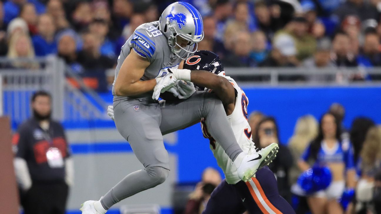 Lions' T.J. Hockenson knocked out of game after trying to hurdle Chiefs  defender