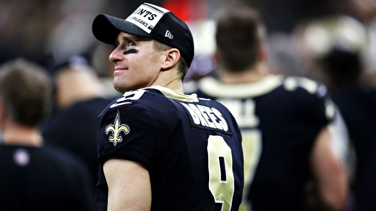 Saints legend Drew Brees visits Broncos practice