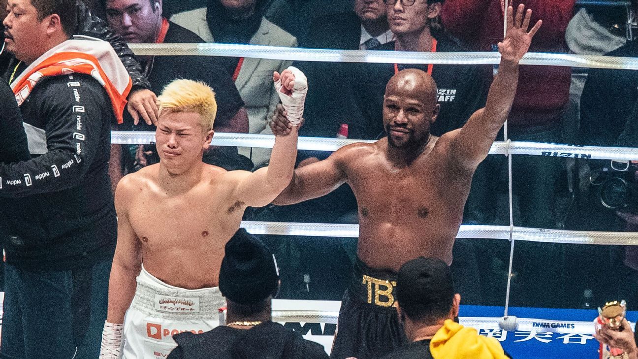 Floyd Mayweather vs. Tenshin Nasukawa in photos