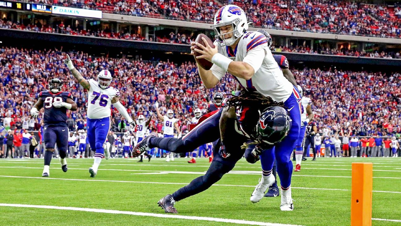 Josh Allen Buffalo Bills Unsigned Rushing Touchdown Photograph