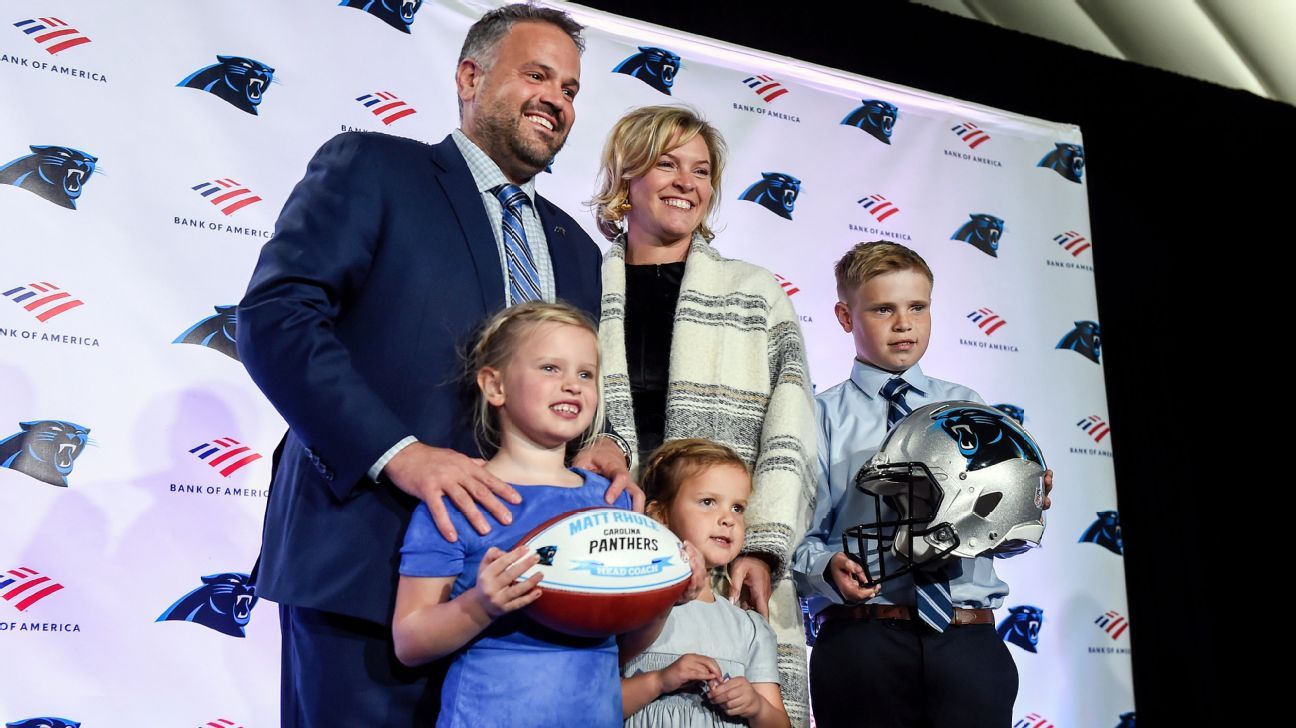 Carolina Panthers head coach Matt Rhule honours wife's request by