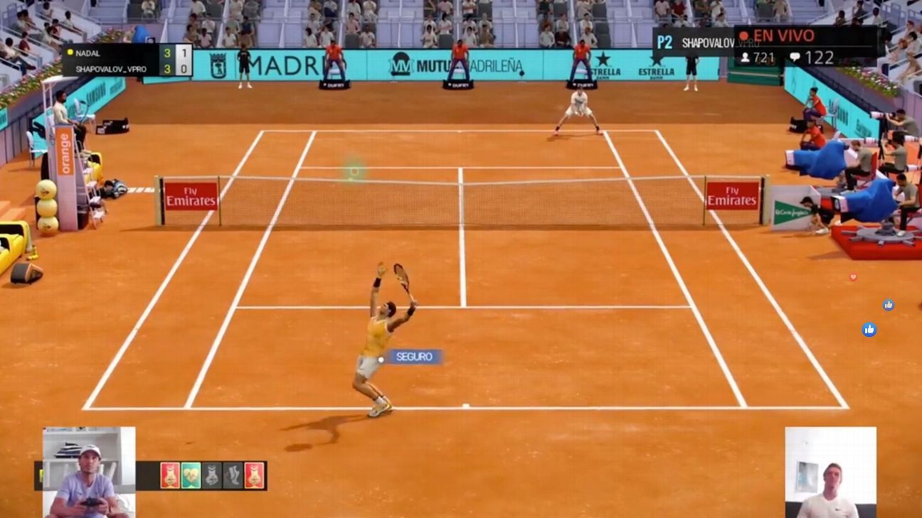 Virtual Madrid Open provides tennis players much-missed competition - ESPN