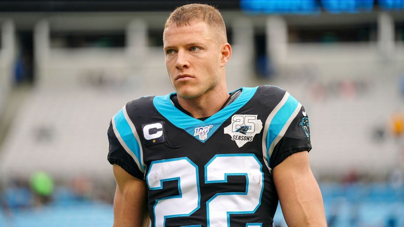 Carolina Panthers RB Christian McCaffrey will lose the seventh game in a row