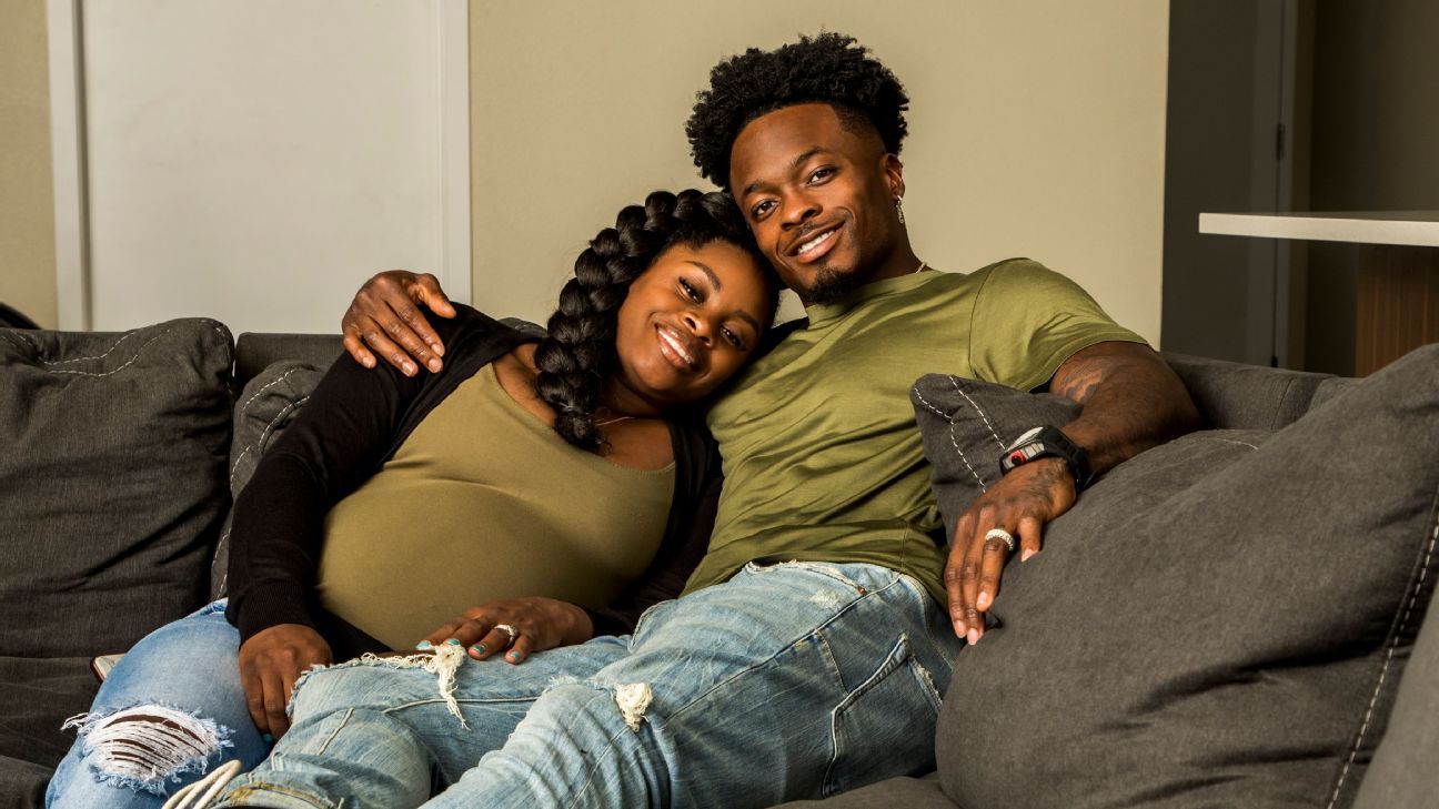 Philadelphia Eagles receiver Marquise Goodwin and wife Morgan