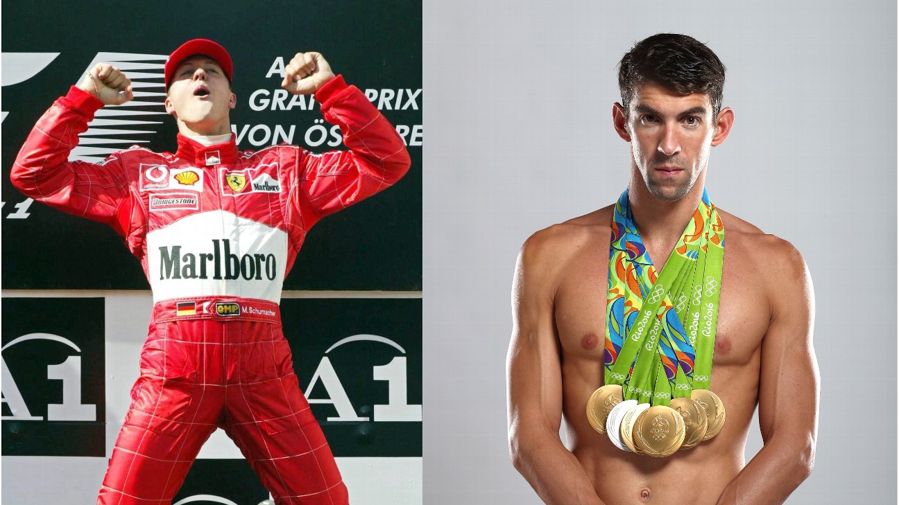 Fan vote Michael Schumacher with Ferrari or Michael Phelps at the