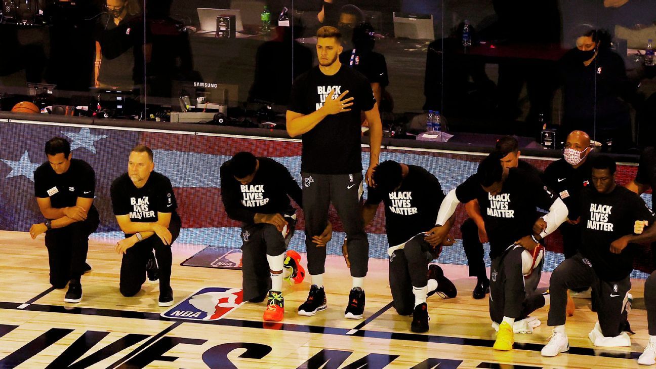 Miami Heat's Meyers Leonard chooses to stand during national anthem ESPN