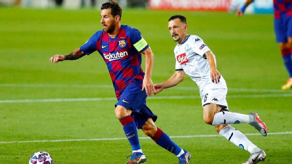 Barcelona Vs Napoli Football Match Report August 8 2020 Espn