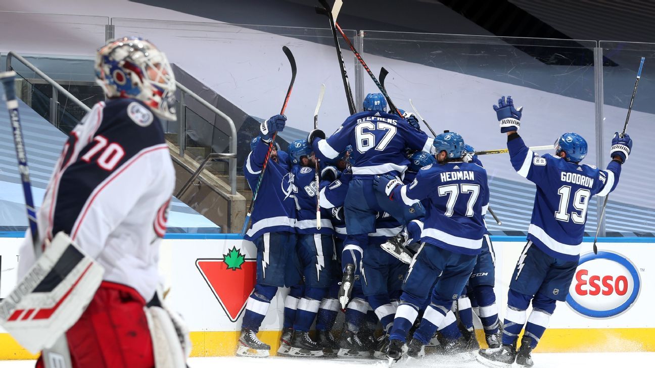 Lightning outlast Blue Jackets 3-2 in 5 OT thriller