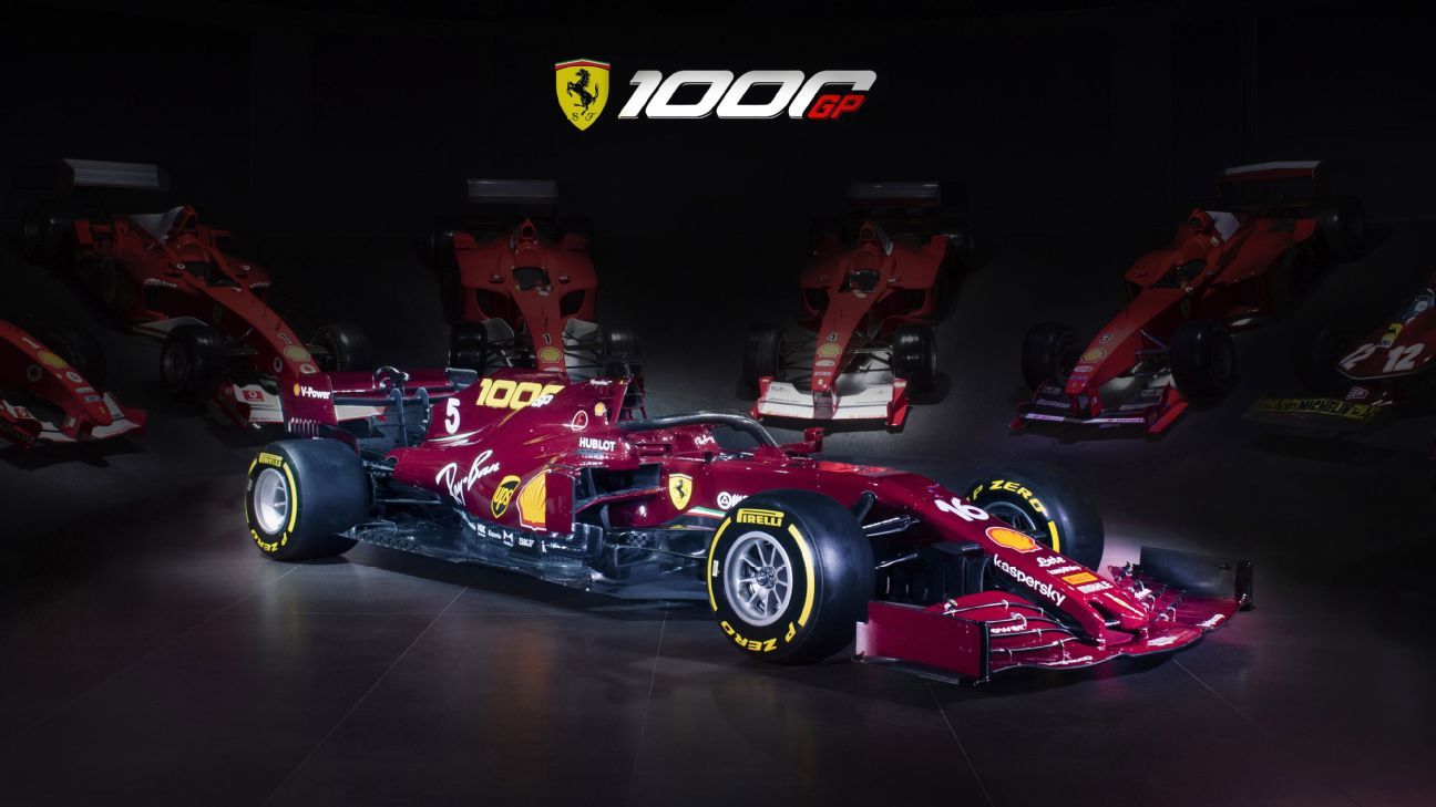 Ferrari reveals burgundy livery for 1000th F1 GP