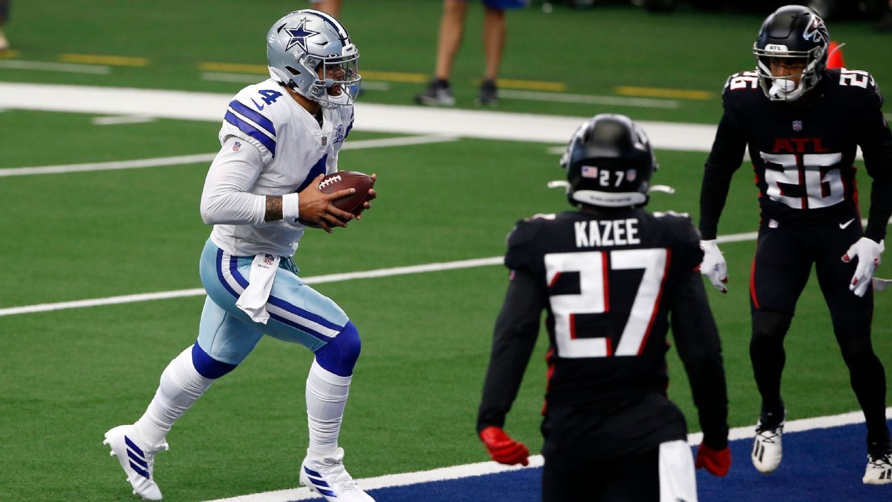 SportsCenter - Dallas Cowboys QB Dak Prescott is the first player in NFL  history with 400 passing yards and 3 rushing TDs in a single game! (via  Elias Sports Bureau)