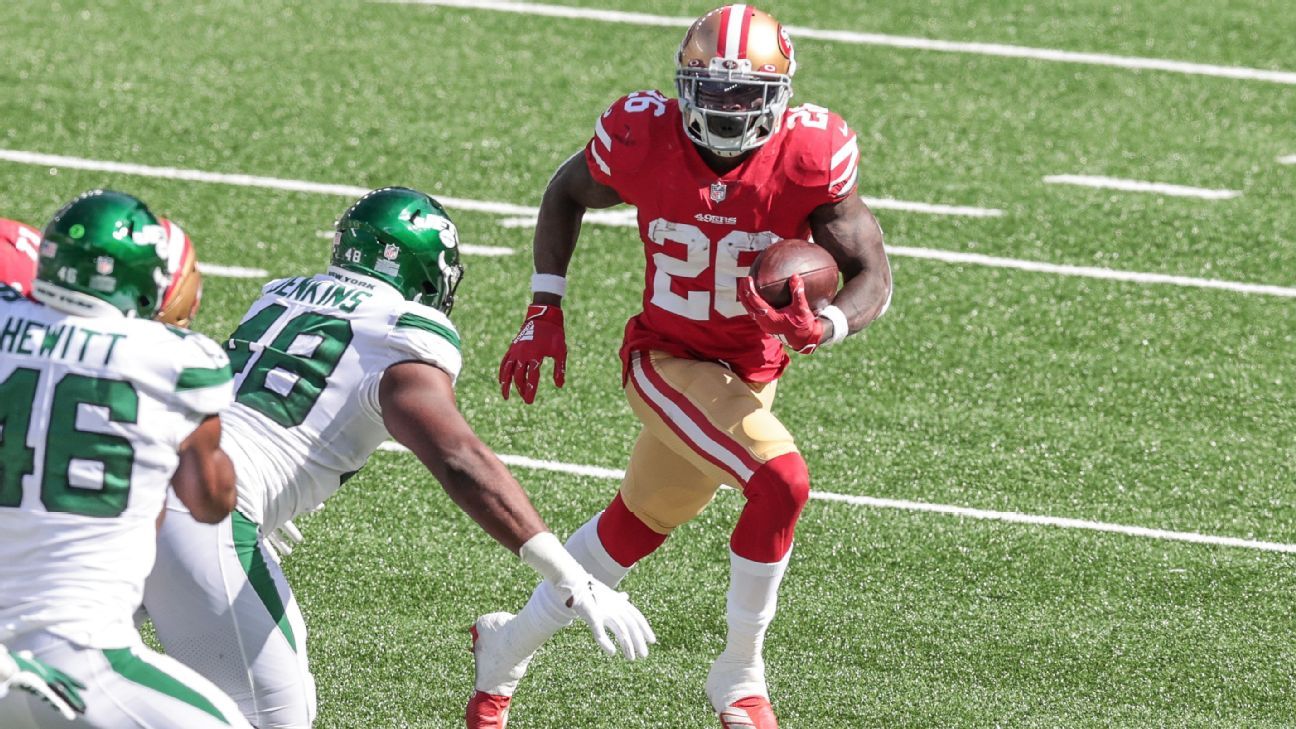 49ers-Rams Injury Report: Tevin Coleman, Tom Compton ruled out