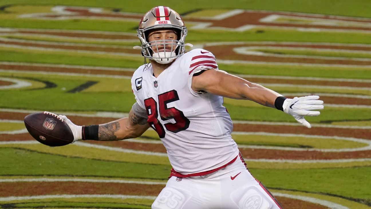 George Kittle injury update: 49ers TE misses practice due to adductor  strain - DraftKings Network