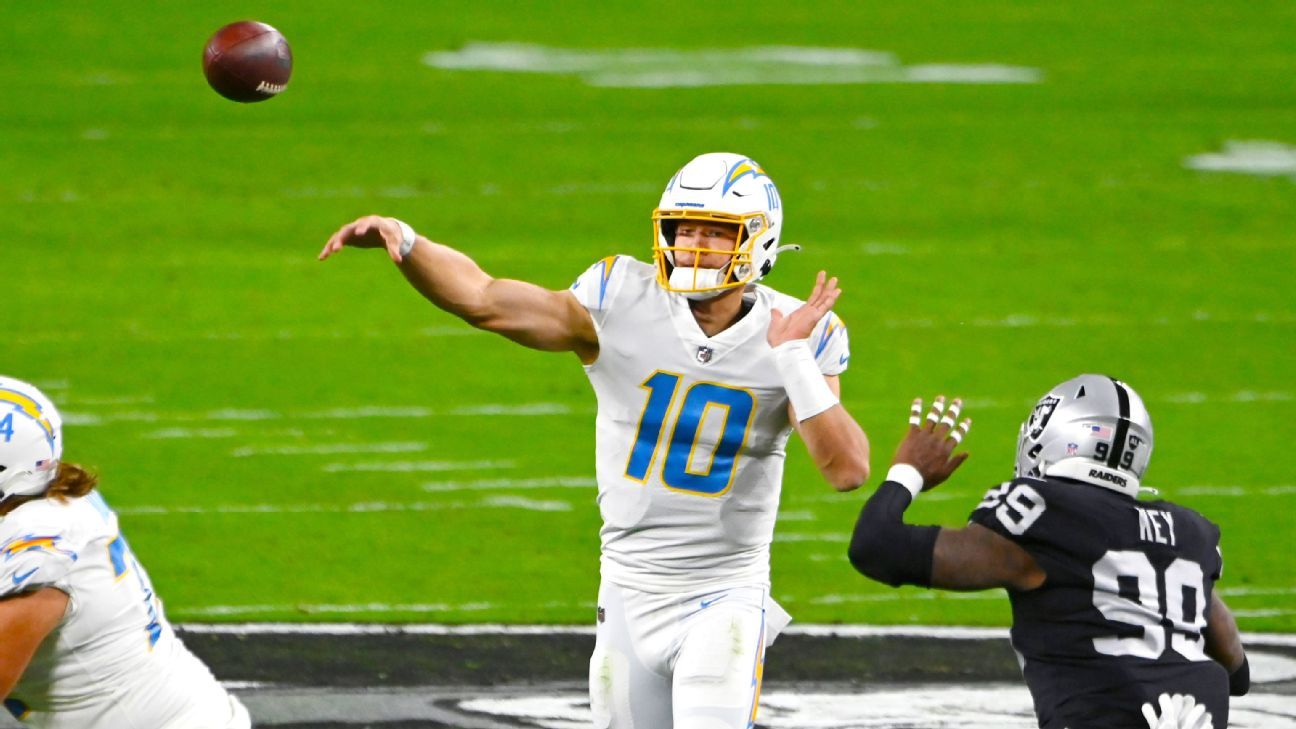 Chargers vs. Raiders: QB Justin Herbert ties passing touchdown record