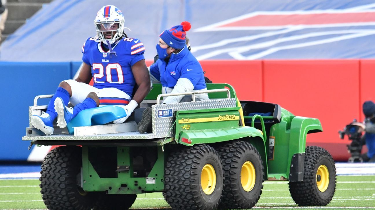 Buffalo Bills running back Zack Moss (20) carries the ball during the  second half of an NFL football game against the Miami Dolphins, Sunday,  Sept. 19, 2021, in Miami Gardens, Fla. (AP