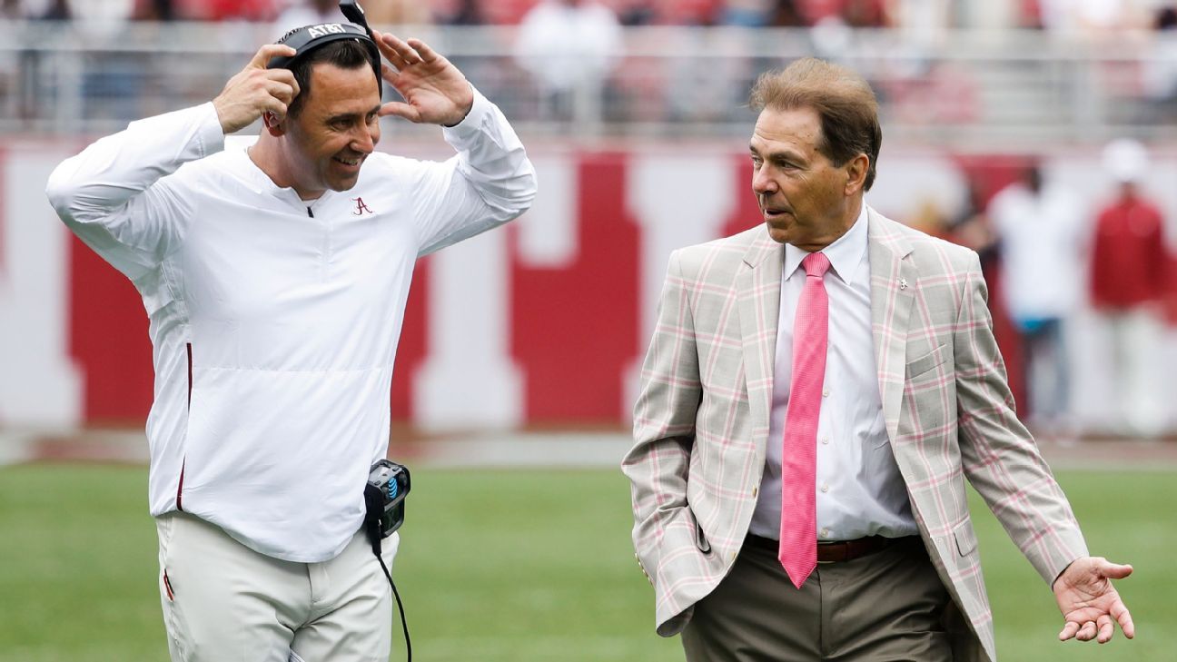 Texas football coach Steve Sarkisian not concerned whether Alabama showdown defi..