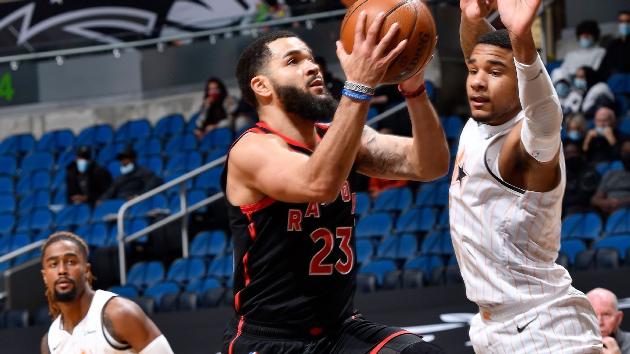 Fred VanVleet of the Toronto Raptors has 54 points to break the franchise record