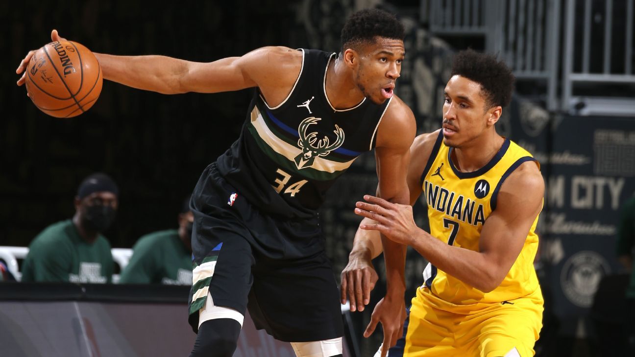 The playing skills of Giannis Antetokounmpo are displayed in the latest triple for Milwaukee Bucks