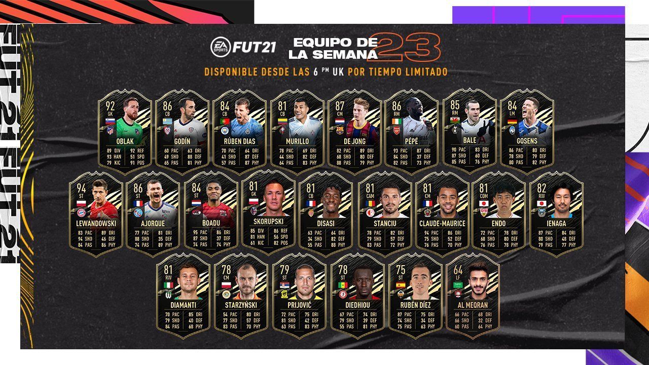 Joueur Equipe De La Semaine Argent Lewandowski lidera sin Messi el Equipo de la Semana 23