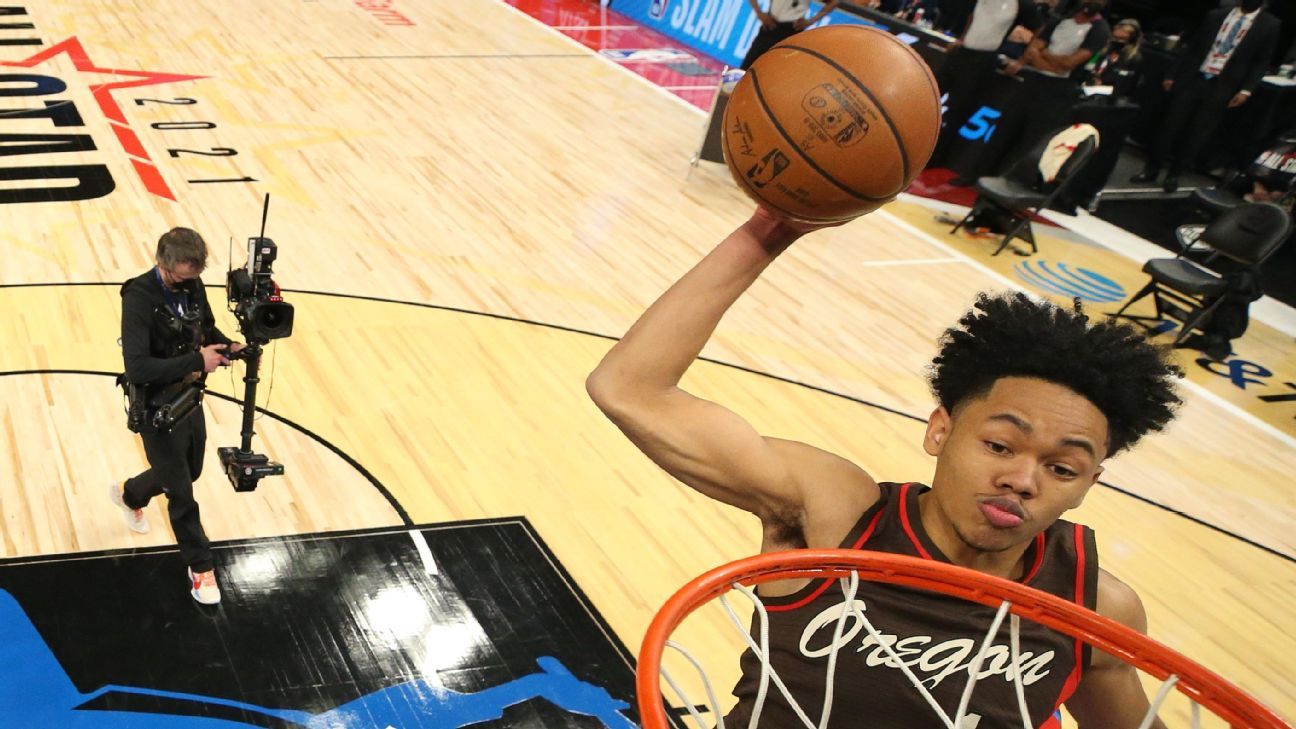 Anfernee Simons Domina El Concurso De Clavadas Slam Dunk Contest Del Juego De Estrellas De La