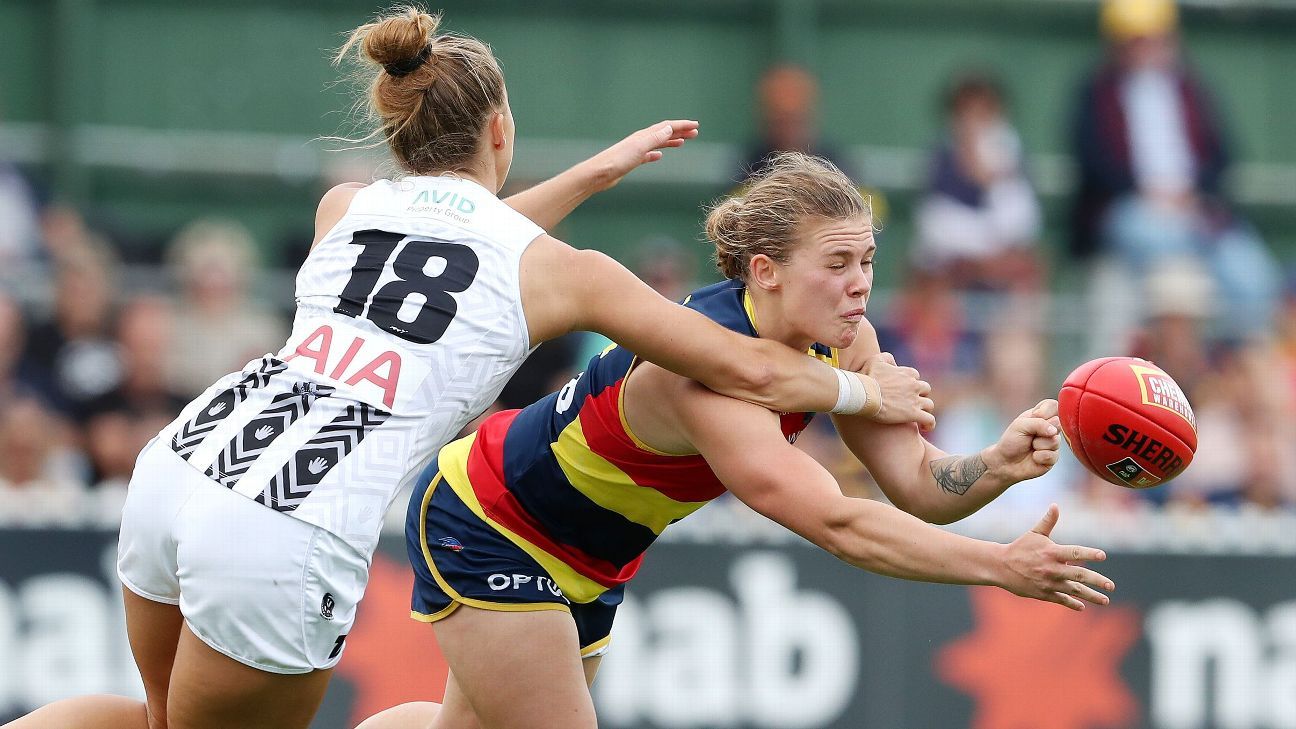 Aflw Adelaide Crows Clip Collingwood Magpies To Snatch Top Spot Espn 5230