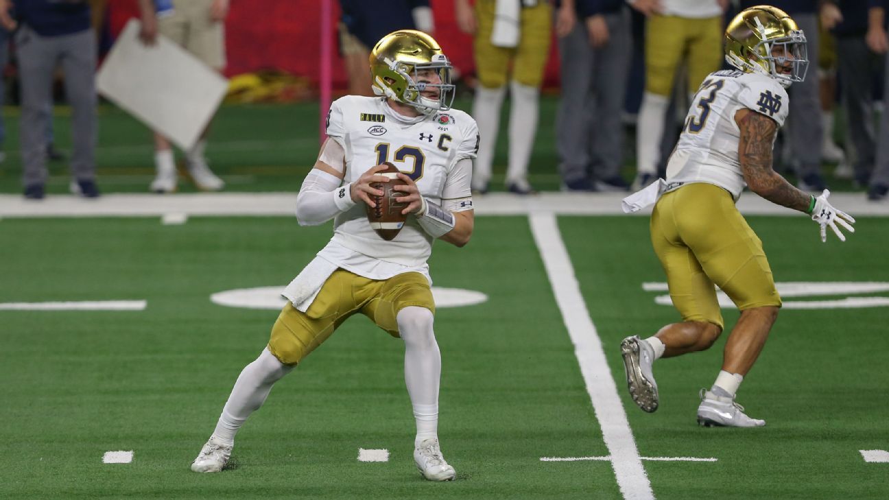 Ian Book of Notre Dame made his NFL debut on Monday Night Football