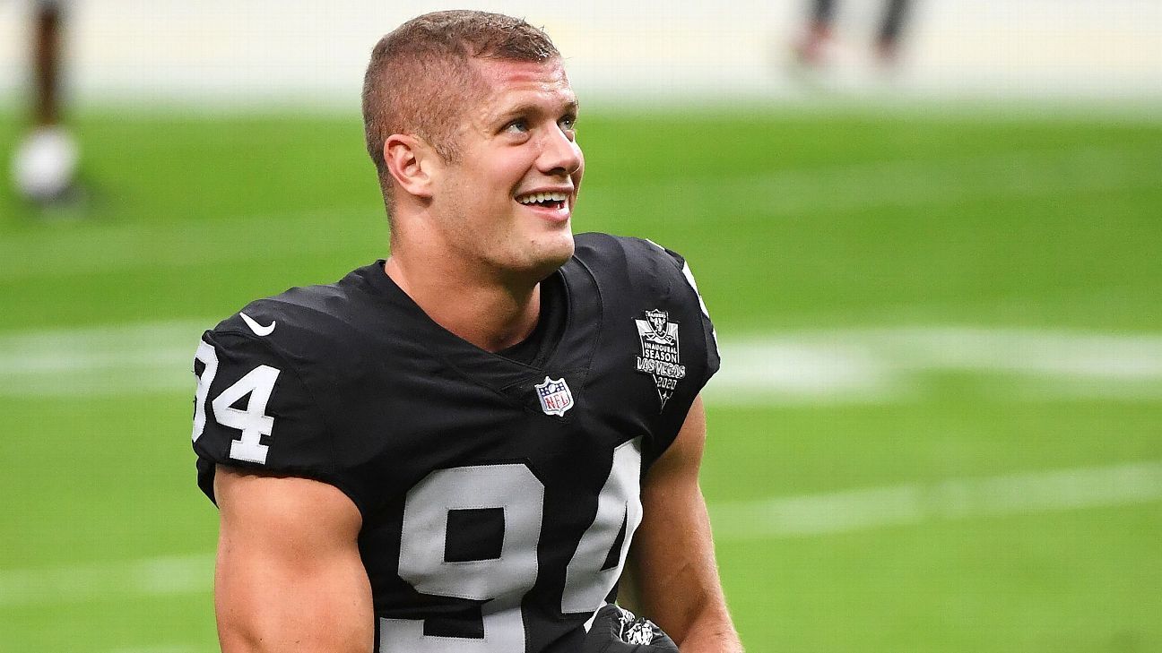 Las Vegas Raiders' Carl Nassib says reaction to coming out as first openly gay a..