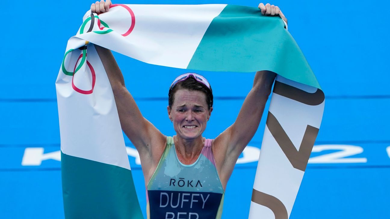 Flora Duffy wins women's triathlon at Tokyo Games to give Bermuda first gold med..