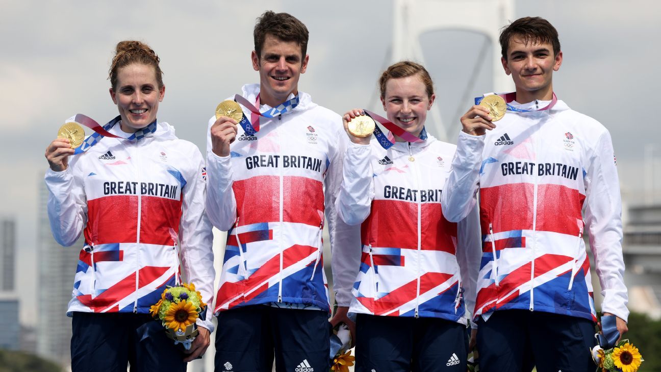 Great Britain win firstever Olympic Games triathlon mixed relay at