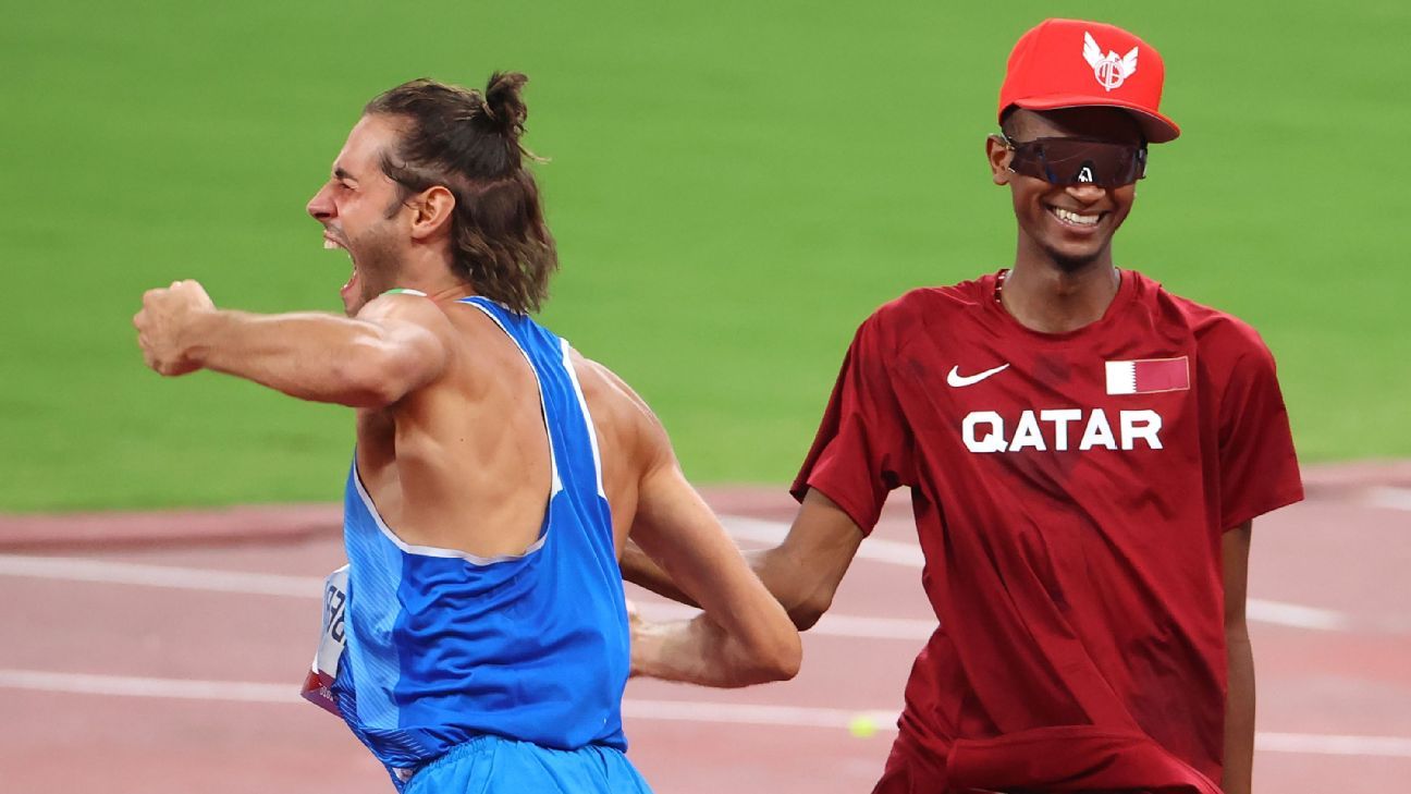 Qatar's Mutaz Essa Barshim, Italy's Gianmarco Tamberi ...