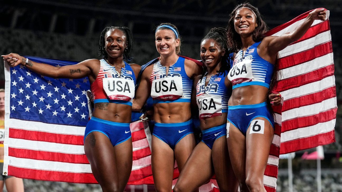 U.S. women win silver in 4x100 relay; Sifan Hassan denied track triple with bron..