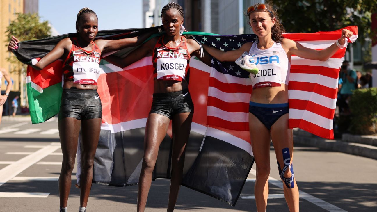 Molly Seidel finishes behind Kenyan pair to take marathon bronze at Summer Olymp..