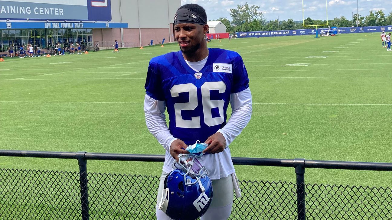 New York Giants RB Saquon Barkley back with team after false positive COVID-19 tests, but likely to sit vs. Las Vegas Raiders
