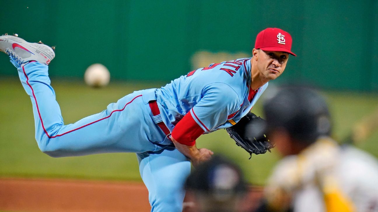 St. Louis Cardinals pitcher Jack Flaherty hugs mother after win