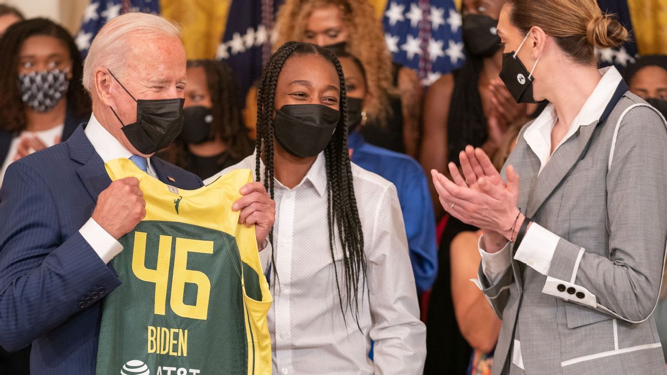 Seattle Storm honored for WNBA championship at White House, lauded for being 'fo..