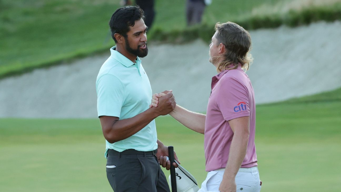 Tony Finau beats Cameron Smith in playoff to take PGA Tour's Northern Trust Open