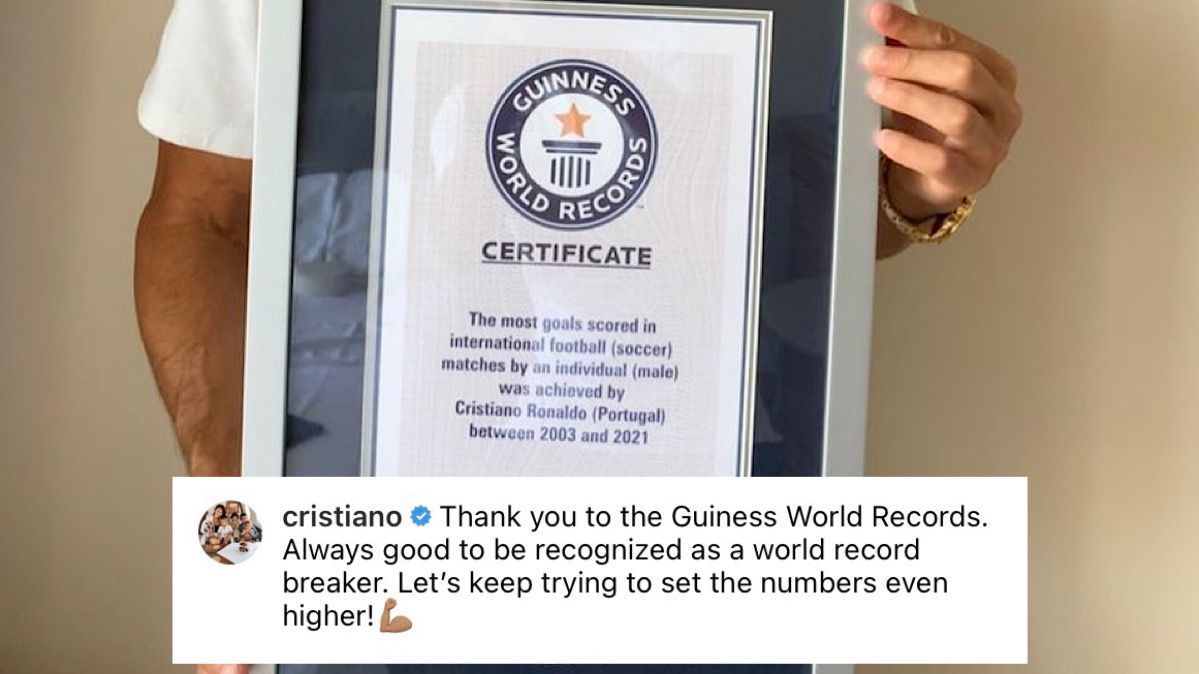 Cristiano Ronaldo boasts his ‘Guinness Record’ as top scorer in national football