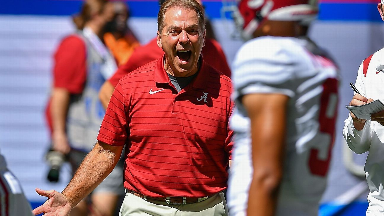 With FCS Mercer Bears on the deck, Alabama football coach Nick Saban questions the “ability to maintain intensity” of Crimson Tide no.