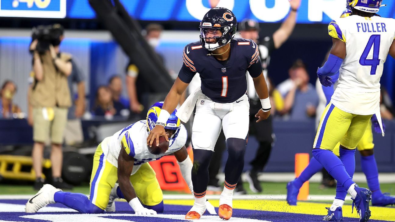 Justin Fields marks the NFL’s first touchdown to bring the Bears closer to the Rams